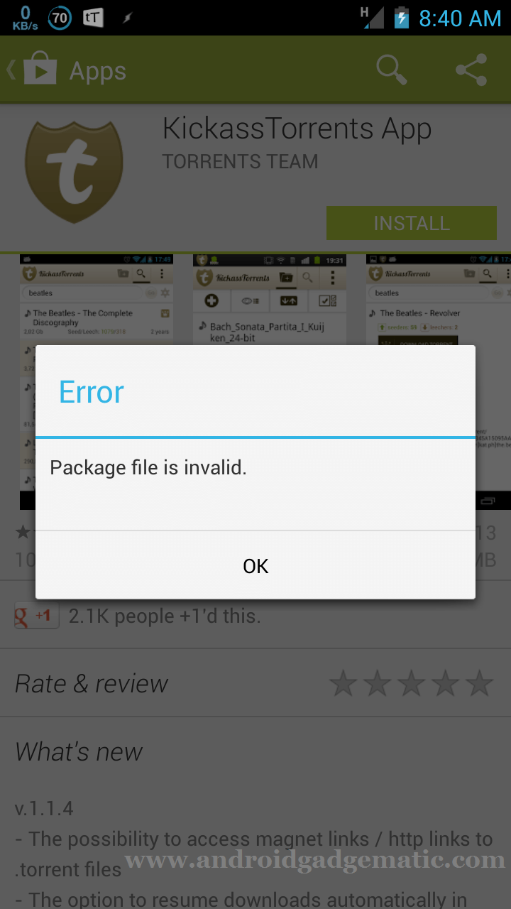 Fix Google Play Store Package File Is Invalid, Download Unsuccessful