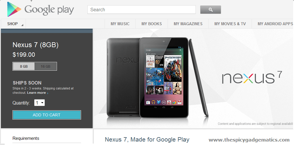 Google Nexus Tablet 7 Now Available For $199 And $249
