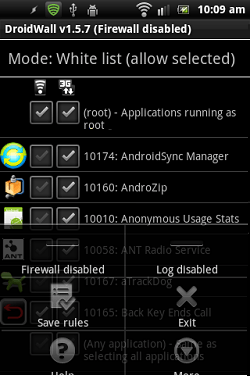 DroidWall Apply settings