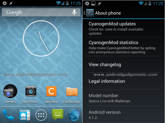 Live With Walkman CM10 Android 4.1.2 Jelly Bean
