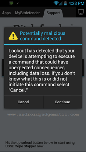 Scan Malicious USSD Dialer Links With Lookout Security Android App Free