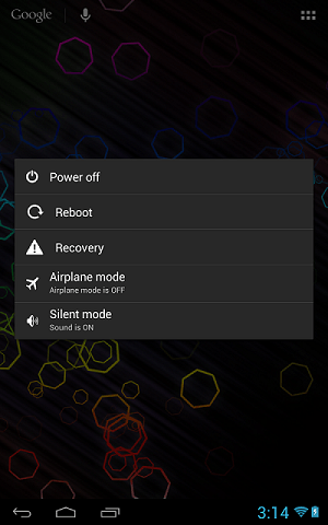 Install Extended Power Menu For Google Nexus 7 [ Reboot, Recovery ]