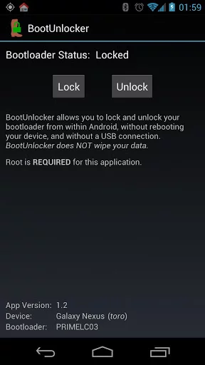 [App] Unlock, Relock Bootloader Galaxy Nexus, Nexus 4 or Nexus 10 With App (Apk) Without Fastboot