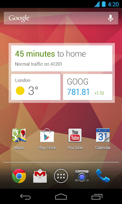 Google Now For Android Update With Widget Support