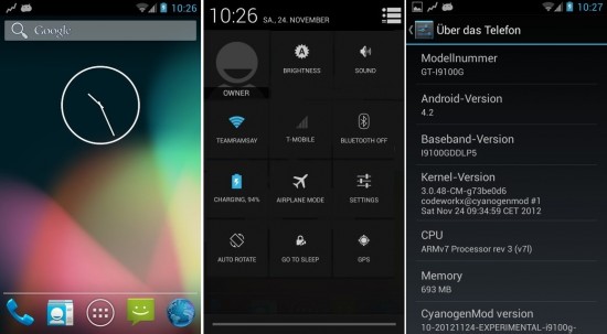 Galaxy S2 CyanogenMod 10.1 screenshot