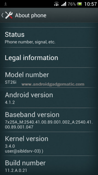 Xperia J Android 4.1.2 firmware