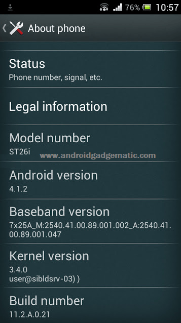 Install Sony Xperia J ST26 Android 4.1.2 Jelly Bean Official Firmware