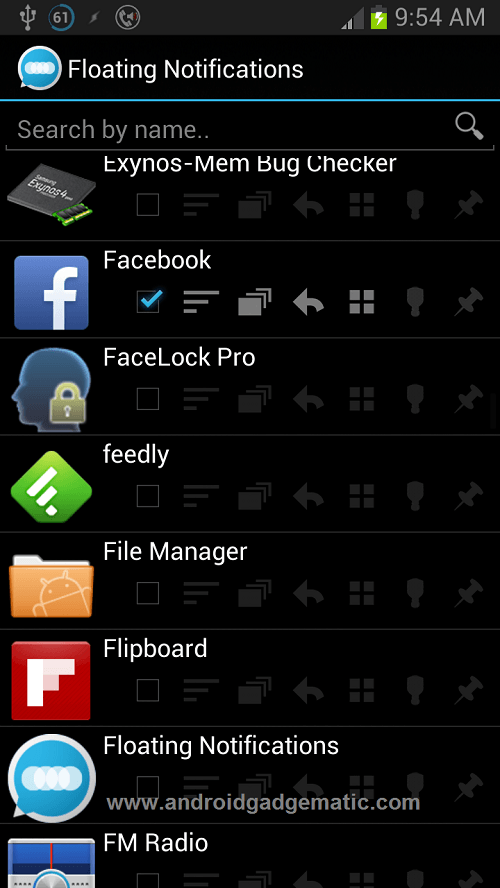 Floating Notifications settings
