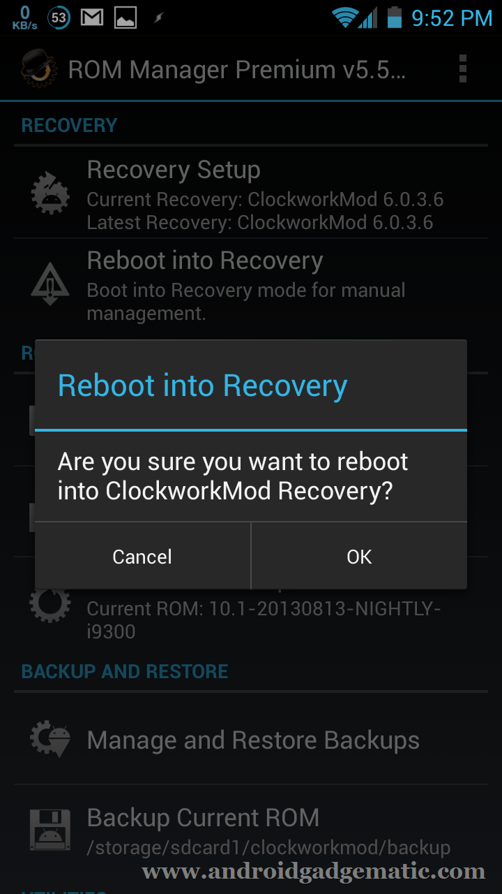 Reboot into recovery