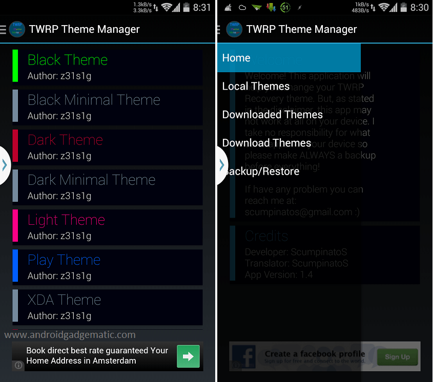 TWRP Theme Manager app