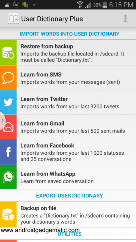 Make Own Android Dictionary With Facebook Chat, Gmail, Etc